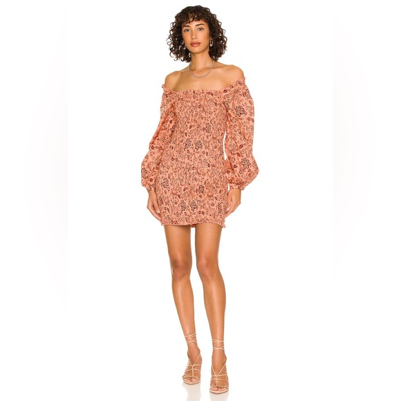 𝓯𝓹 Free People ~ Smock it to Me Mini in Apricot Combo - Picture 8 of 12